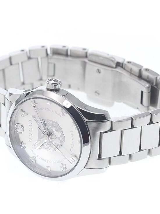 GUCCI G timeless 126.5/YA126595 Cat Silver Dial Quartz  display picture 1